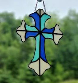 Blue and White Cross